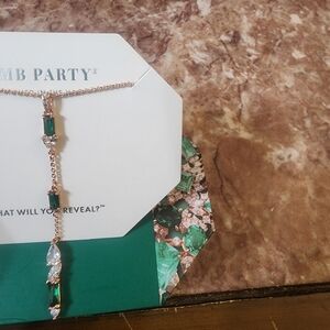 Rope You In" Lab Created Emerald Rose Gold Plating With Extender Necklace FP $45